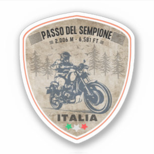 Pegatina Passo del Sempione motor italiano de las montañas