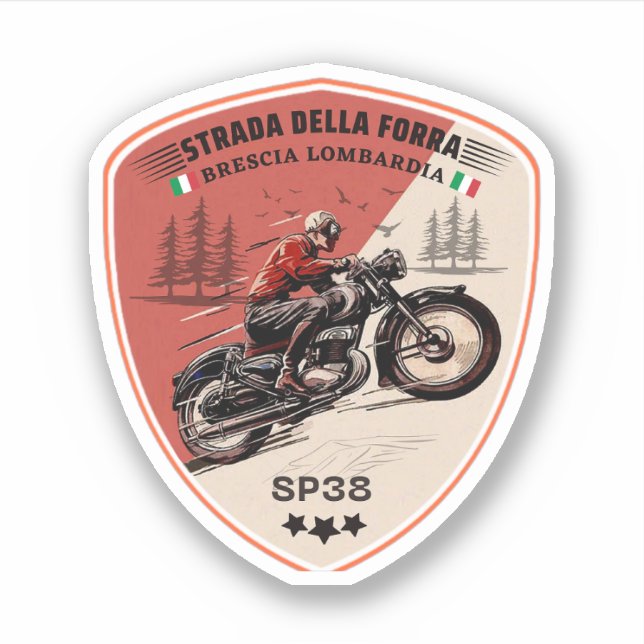 Pegatina passo della forra en moto aplausos italianos (Anverso)