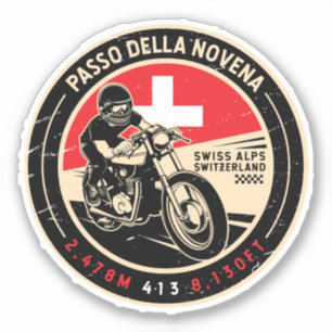 Pegatina Passo della Novena   Suiza   Motocicleta