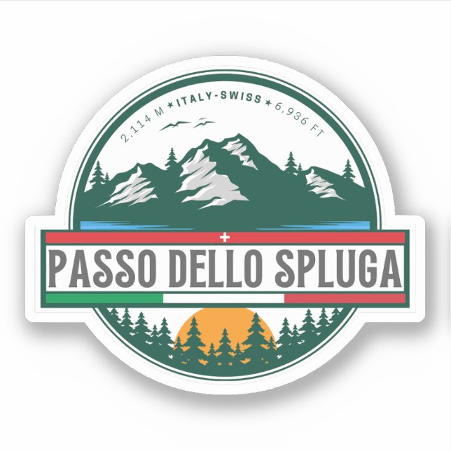 Pegatina Passo dello Spluga montañas italianas suizas moto (Anverso)