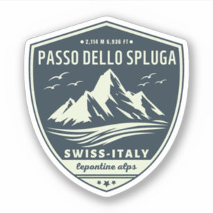 Pegatina Passo dello Spluga montañas italianas suizas moto