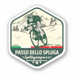 Pegatina Passo dello Spluga montañas suizas italianas moto