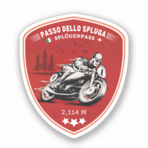 Pegatina Passo dello Spluga montañas suizas italianas moto