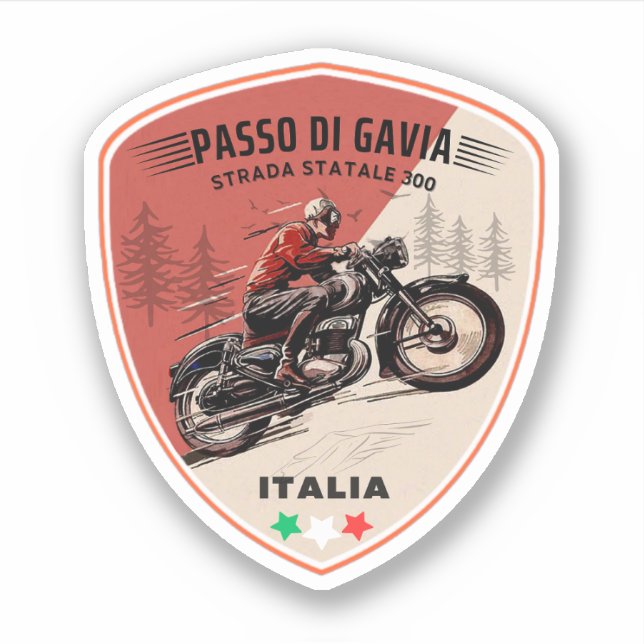 Pegatina Passo dello Spluga moto italiano de las montañas s (Anverso)