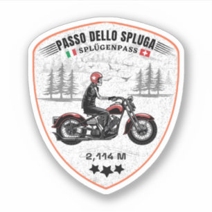 Pegatina Passo dello Spluga moto italiano de las montañas s