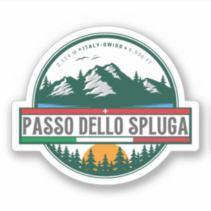 Pegatina Passo dello Spluga moto italiano de las montañas s