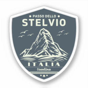 Pegatina passo dello stelvio - stelvio atraviesa alpes ital