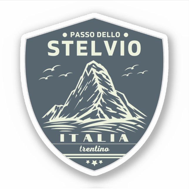 Pegatina passo dello stelvio - stelvio atraviesa alpes ital (Anverso)