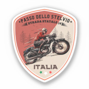 Pegatina passo dello stelvio - stelvio atraviesa alpes ital
