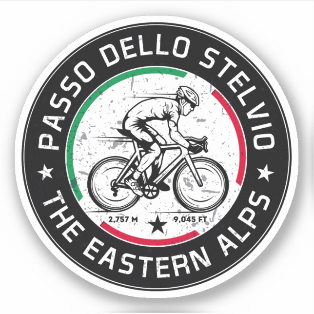 Pegatina passo dello stelvio - stelvio pasa ciclismo italia (Anverso)