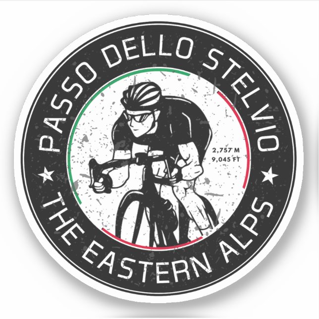 Pegatina passo dello stelvio - stelvio pasa ciclismo italia (Anverso)