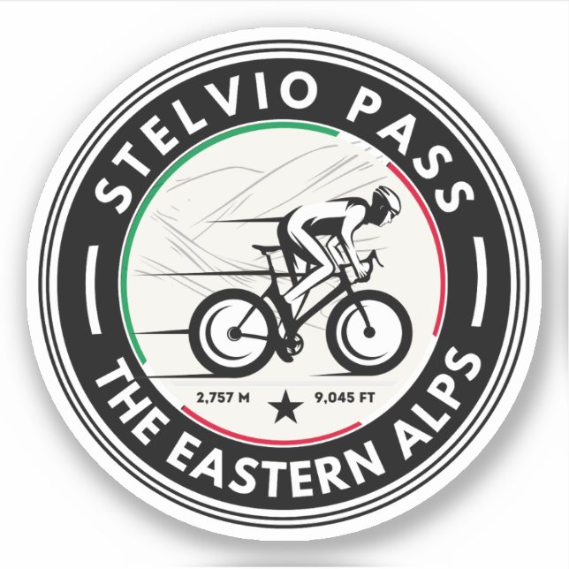 Pegatina passo dello stelvio - stelvio pasa ciclismo italia (Anverso)
