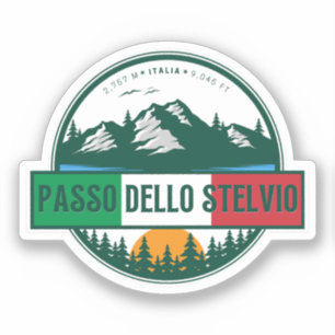 Pegatina passo dello stelvio - stelvio pass italiano Mounta