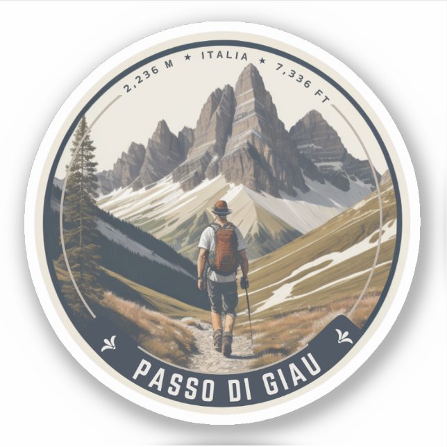 Pegatina passo di gavia - gavia pasa los alpes de montaña i (Anverso)