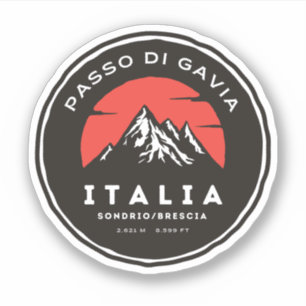 Pegatina passo di gavia - gavia pasa por las montañas itali