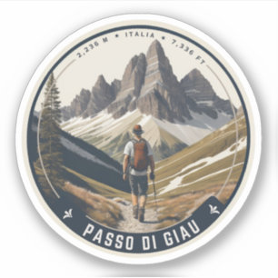 Pegatina passo di gavia - gavia pass Montaña italiana Alpes