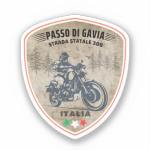 Pegatina passo di gavia - paso gavia montañas alpinas itali