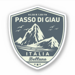Pegatina passo di giau - paso de Giau montañas italianas Al