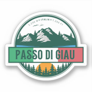 Pegatina passo di giau - paso giau montañas italianas Alpes