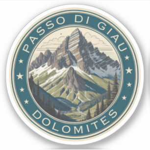Pegatina passo di giau - paso giau montañas italianas Alpes