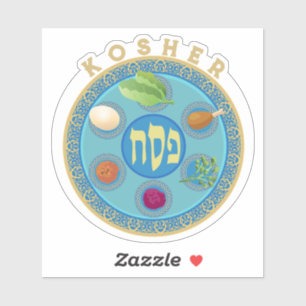 Pegatina Passover Seder Plate Kosher Pesach