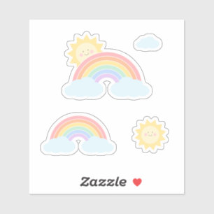 Pegatina Pastel Arcoiris Sunshine Personalizado-Pegatina de