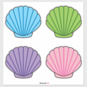 Pegatina Pastel Colorful Seashell Pack
