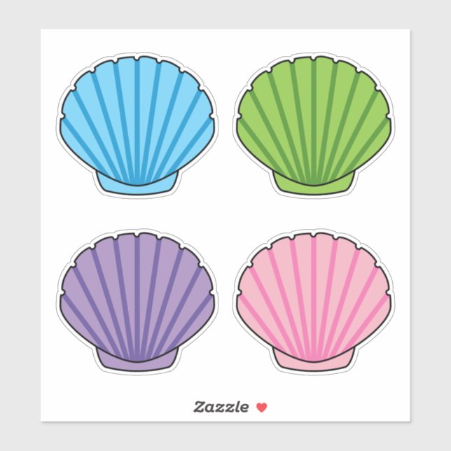 Pegatina Pastel Colorful Seashell Pack (Hoja)