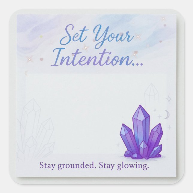 Pegatina Pastel con tema de cristal de Amethyst (Anverso)