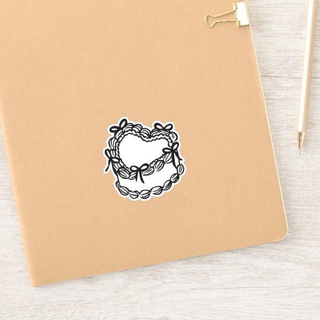 Pegatina Pastel de Boda retro (Cuaderno)