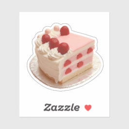 Pegatina Pastel de capa de fresa dulce retro delgado