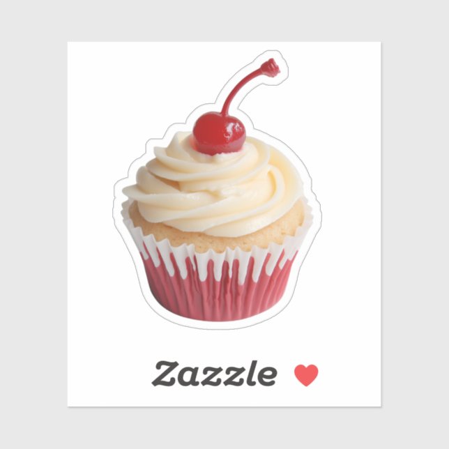 Pegatina Pastel de cerezo retro dulce (Hoja)