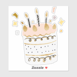 Pegatina Pastel de cumpleaños