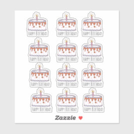 Pegatina Pastel de cumpleaños