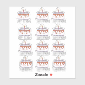 Pegatina Pastel de cumpleaños