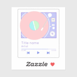 Pegatina Pastel de grabación de vinilo de My Retro Vibes