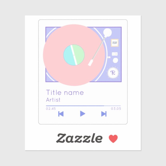 Pegatina Pastel de grabación de vinilo de My Retro Vibes (Hoja)