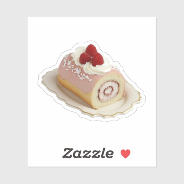 Pegatina Pastel de Raspberry Vintage (Hoja)