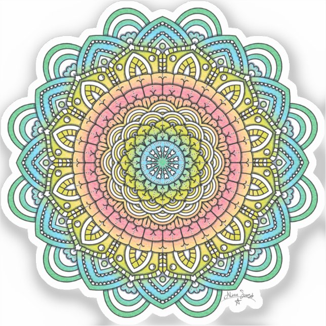 Pegatina Pastel Defleur Mandala (Anverso)