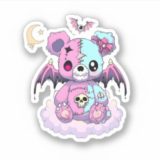 Pegatina Pastel Gótico Teddy Bear