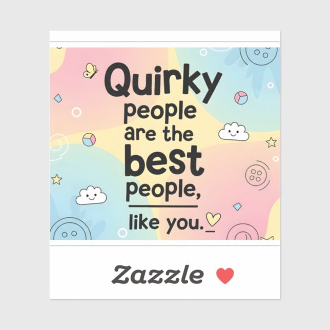Pegatina Pastel Gradient Cute Quote Design (Hoja)