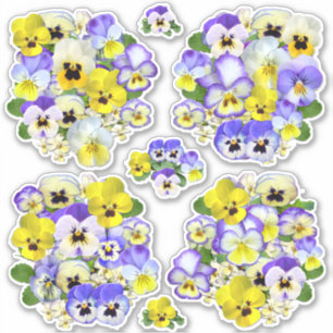 Pegatina Pastel Pansies Contour
