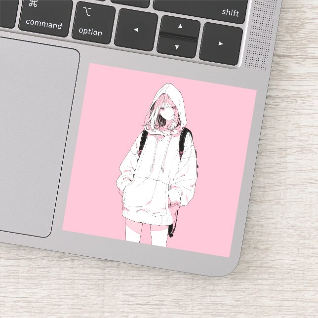 Pegatina Pastel Pink シール｜寿司娘ステッカー GenerativeAI (Detalle)