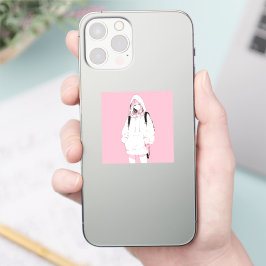 Pegatina Pastel Pink シール|寿司娘ステッカー GenerativeAI