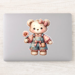 Pegatina Pastel Teddy Bear portando pantalones de vestir de