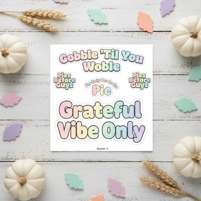 Pegatina Pastel Thanksgiving Holiday Sticker Pack (Pastel Rainbow Thanksgiving Holiday Sticker Pack)
