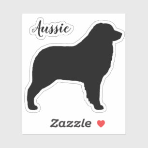 Pegatina Pastor australiano Perro Aussie Silhouette Vinyl