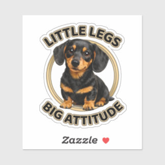 Pegatina Patas pequeñas gran actitud de dachshund