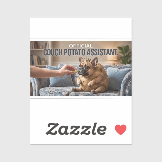 Pegatina Patata Oficial de Sofá Bulldog Francés Divertido y (Hoja)