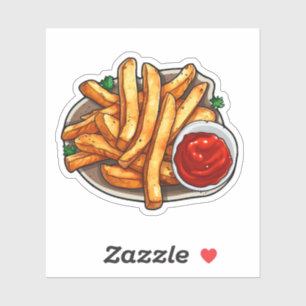 Pegatina Patatas fritas con ketchup